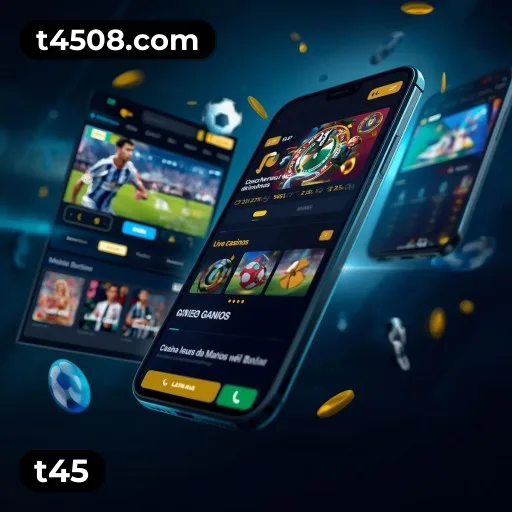 Aplicativo móvel t45 para iOS e Android